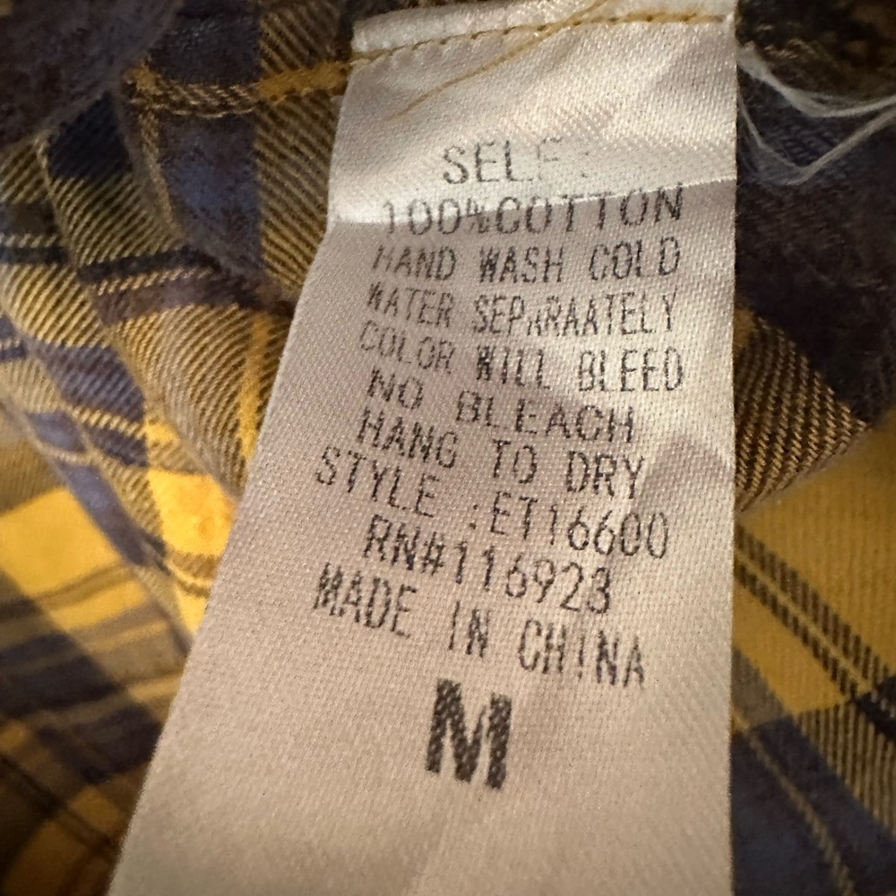 Easel Bad Little Country Girl Tina Plaid Shacket Shirt Dress M Yellowstone/Boho - Picture 9 of 13